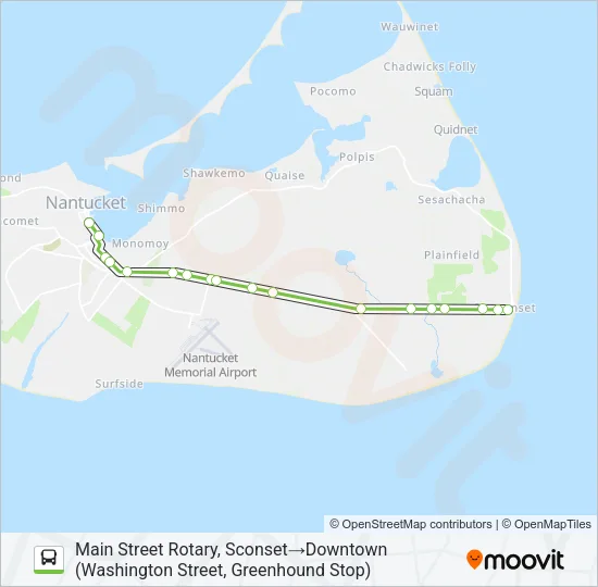 SCONSET VIA MILESTONE ROAD ROUTE Bus Line Map