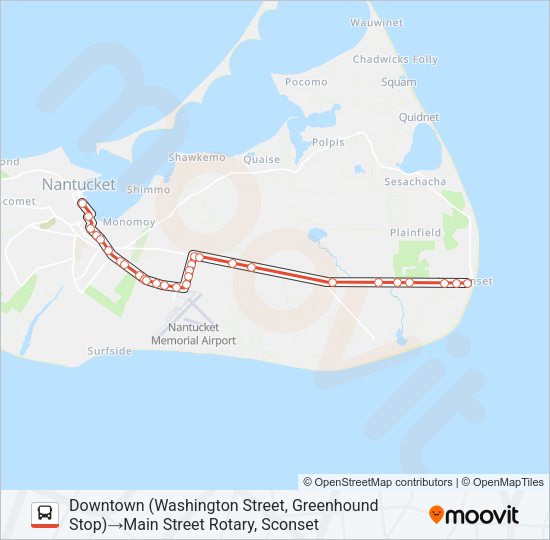 SCONSET VIA OLD SOUTH ROAD ROUTE Bus Line Map