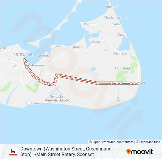 SCONSET VIA OLD SOUTH ROAD ROUTE Bus Line Map
