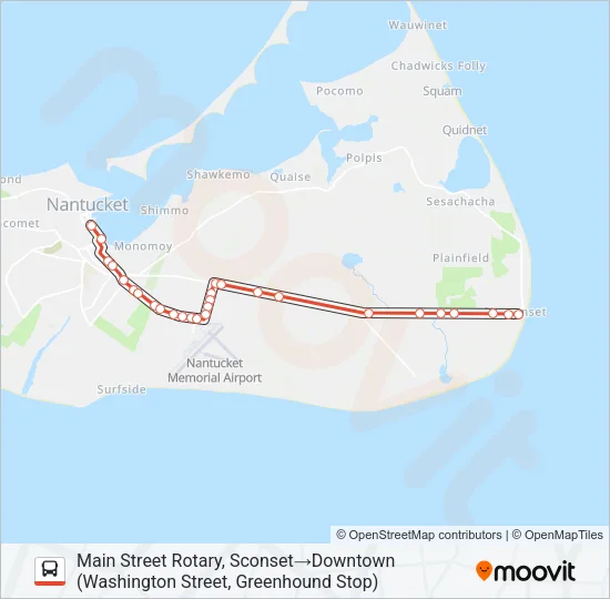 SCONSET VIA OLD SOUTH ROAD ROUTE Bus Line Map
