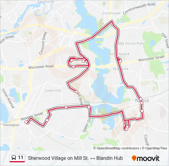 11 Bus Line Map