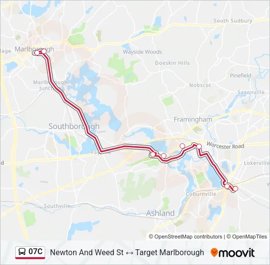 07C Bus Line Map