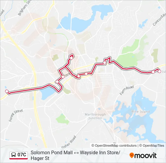 07C Bus Line Map