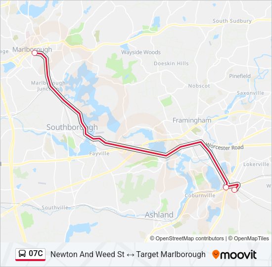 07C Bus Line Map
