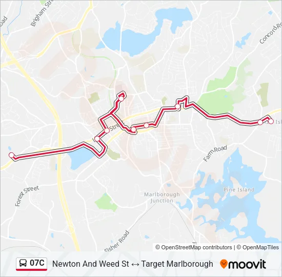 07C Bus Line Map