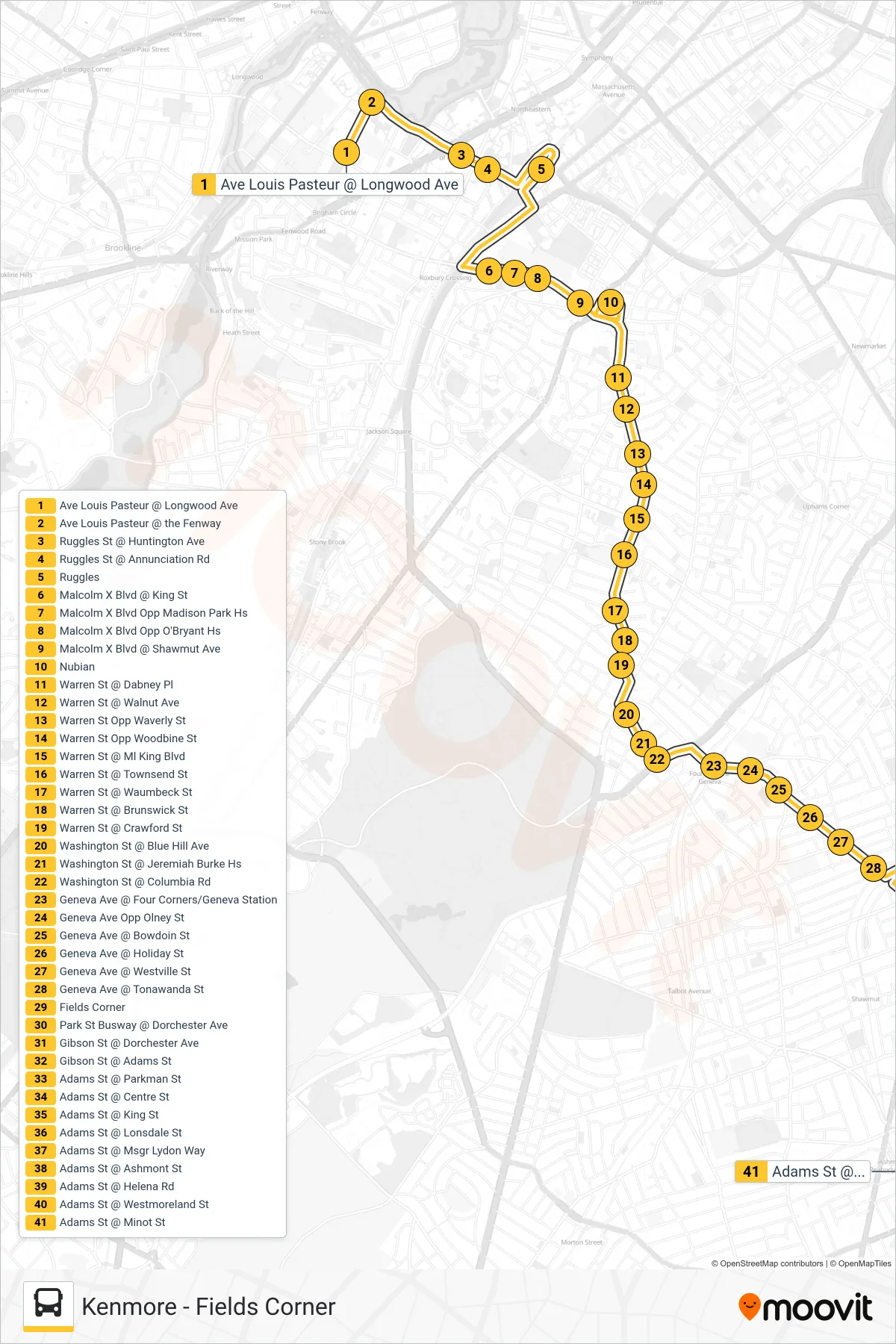 19 bus Line (Gallivan Blvd) route and stops on a map
