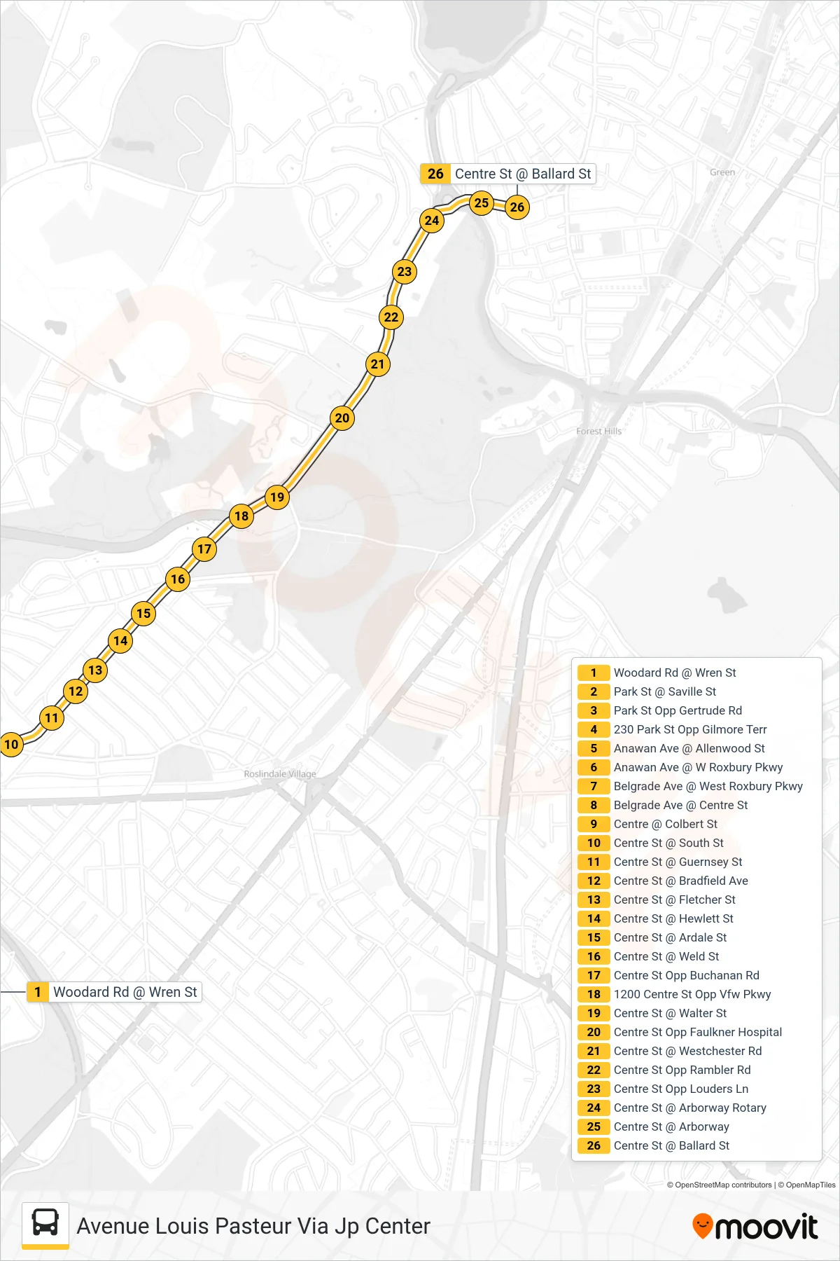 38 bus Line (Avenue Louis Pasteur Via Jp Center) route and stops on a map