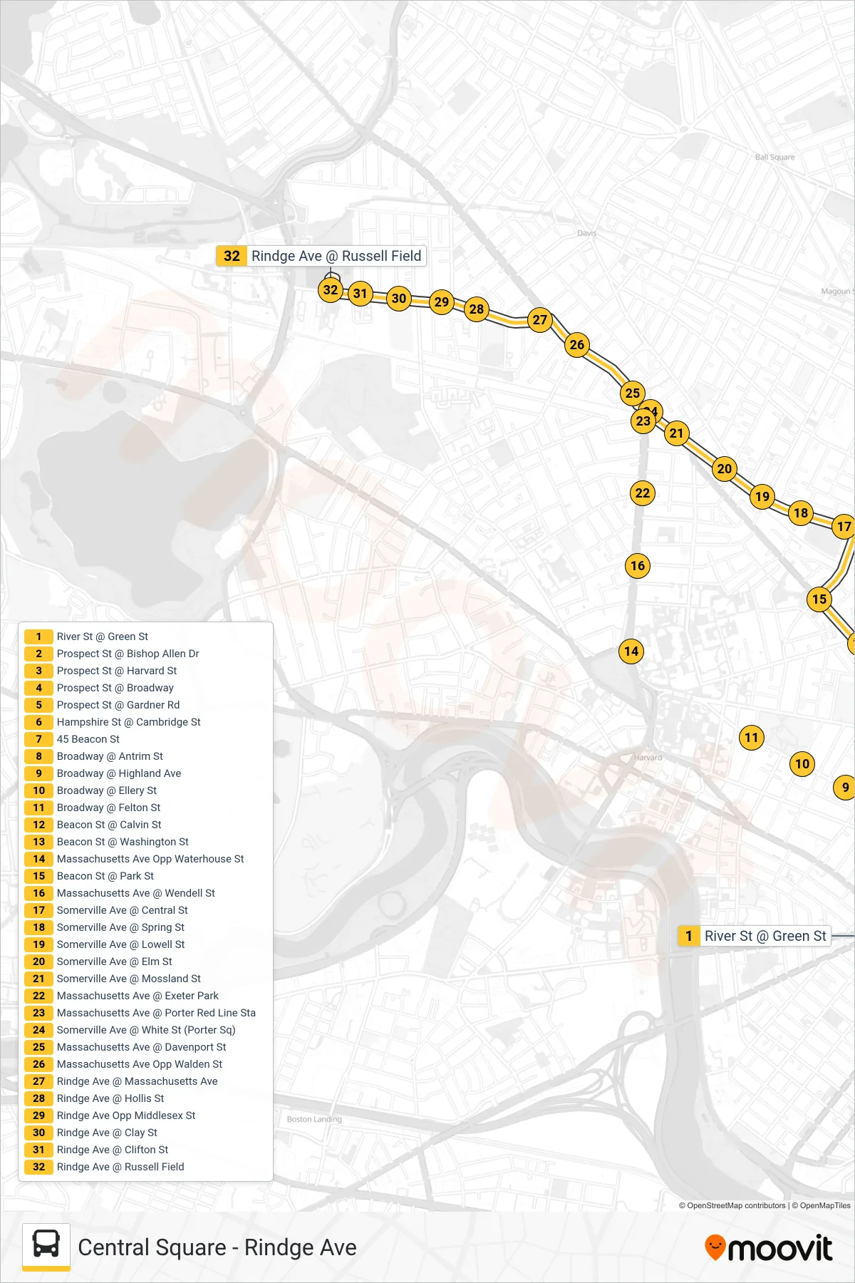 83 bus Line (Rindge Ave) route and stops on a map