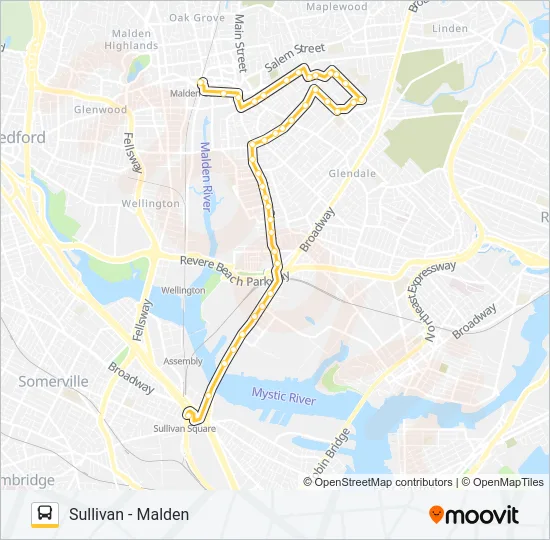 105 Bus Line Map