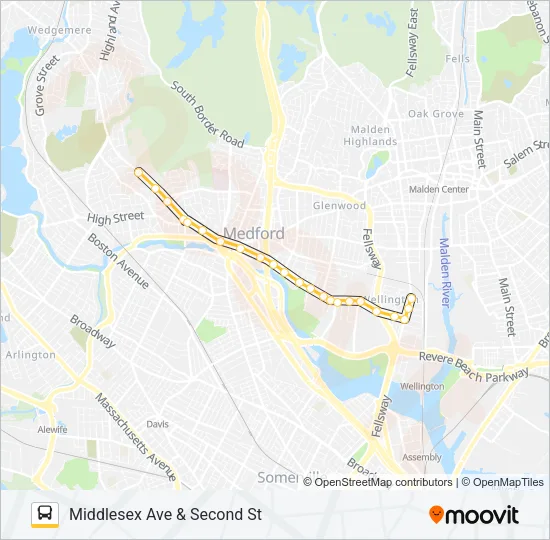 Mapa de 134 de autobús