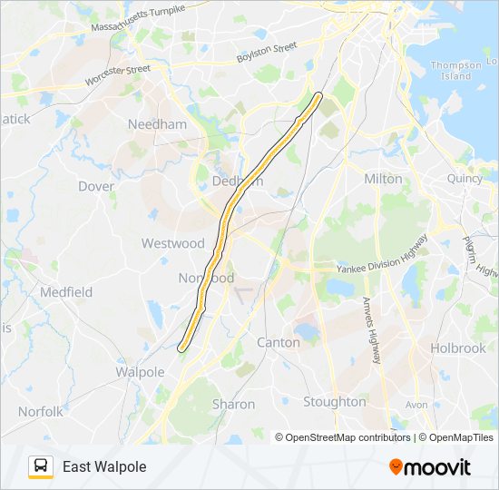 34E Bus Line Map