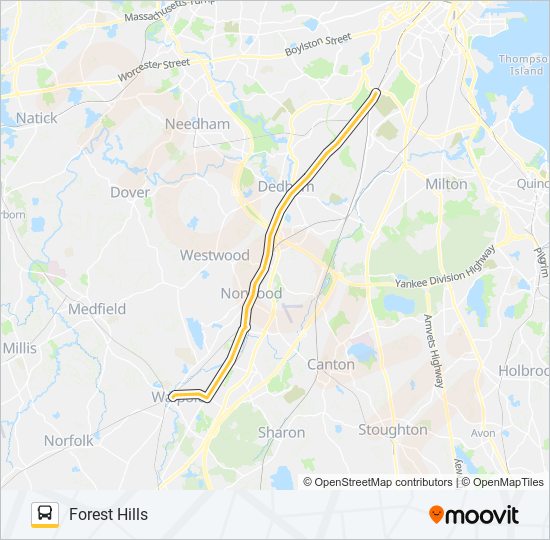 34E Bus Line Map