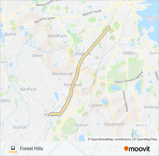 34E Bus Line Map
