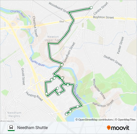 NEEDHAM SHUTTLE Bus Line Map
