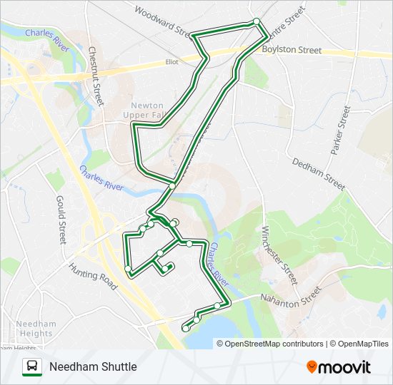 NEEDHAM SHUTTLE Bus Line Map