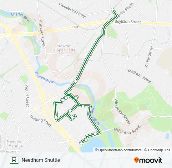 Mapa de NEEDHAM SHUTTLE de autobús