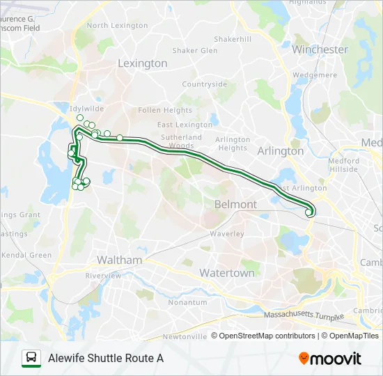 ALEWIFE SHUTTLE ROUTE A Bus Line Map