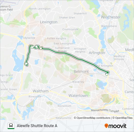 ALEWIFE SHUTTLE ROUTE A Bus Line Map