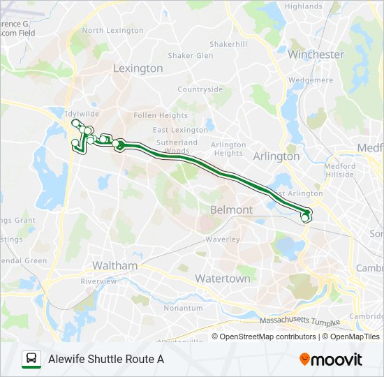 ALEWIFE SHUTTLE ROUTE A Bus Line Map