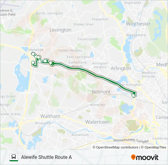 ALEWIFE SHUTTLE ROUTE A Bus Line Map