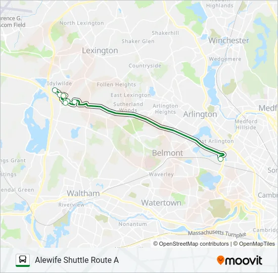 ALEWIFE SHUTTLE ROUTE A Bus Line Map