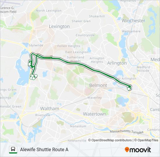 ALEWIFE SHUTTLE ROUTE A Bus Line Map