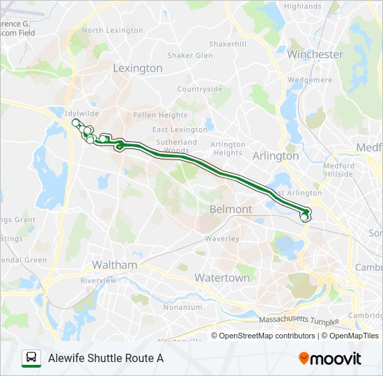 ALEWIFE SHUTTLE ROUTE A Bus Line Map
