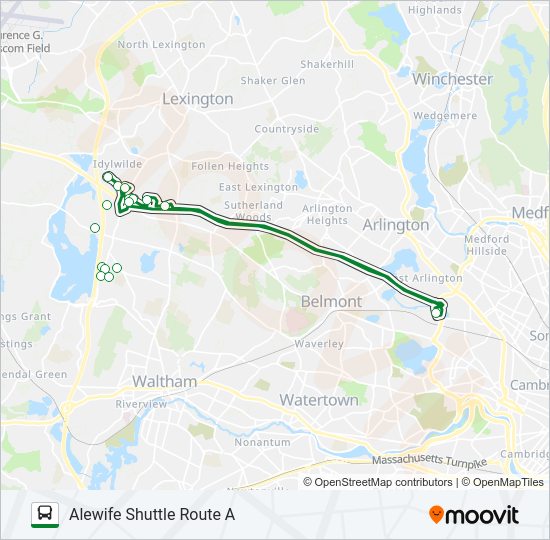 ALEWIFE SHUTTLE ROUTE A Bus Line Map