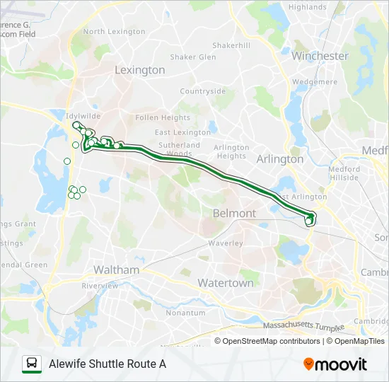 ALEWIFE SHUTTLE ROUTE A Bus Line Map