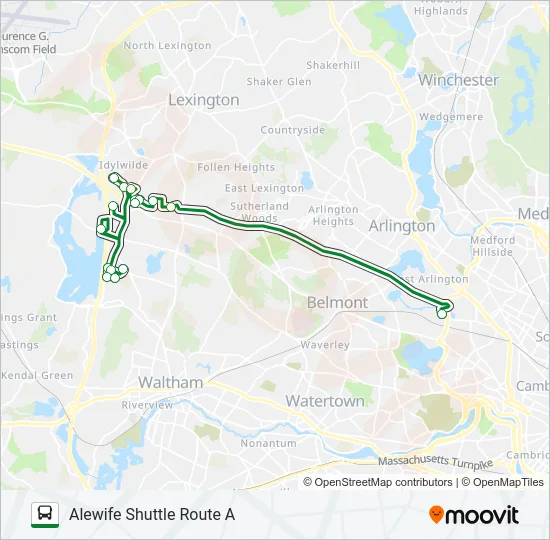 ALEWIFE SHUTTLE ROUTE A Bus Line Map