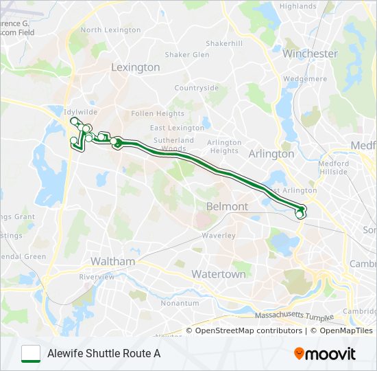 ALEWIFE SHUTTLE ROUTE A bus Line Map