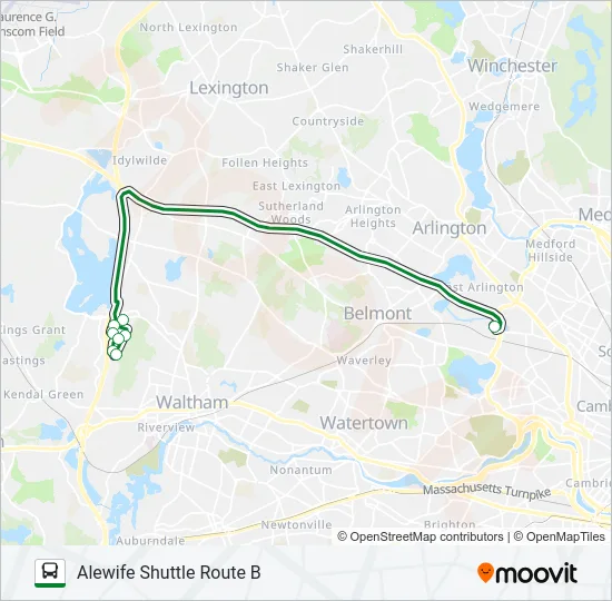 ALEWIFE SHUTTLE ROUTE B Bus Line Map