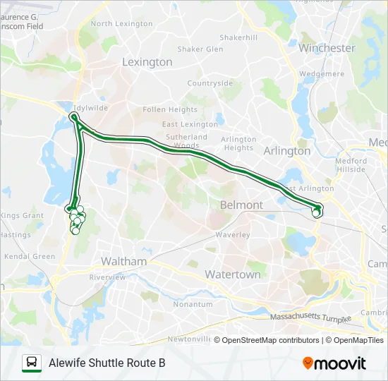 ALEWIFE SHUTTLE ROUTE B Bus Line Map
