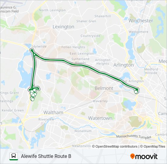 ALEWIFE SHUTTLE ROUTE B Bus Line Map