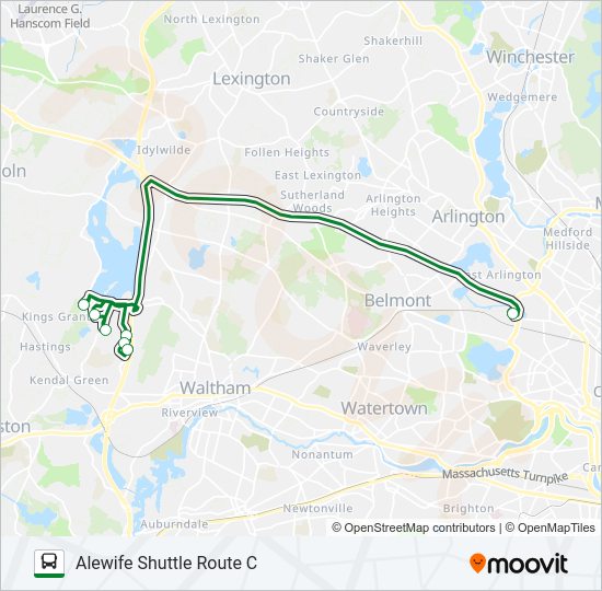 ALEWIFE SHUTTLE ROUTE C Bus Line Map