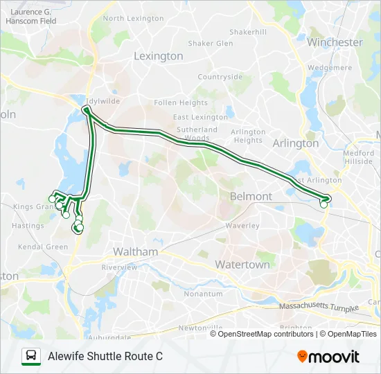 ALEWIFE SHUTTLE ROUTE C Bus Line Map