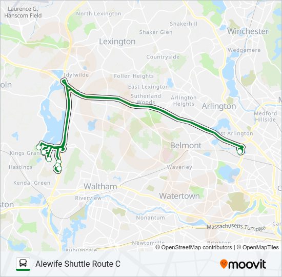 ALEWIFE SHUTTLE ROUTE C Bus Line Map