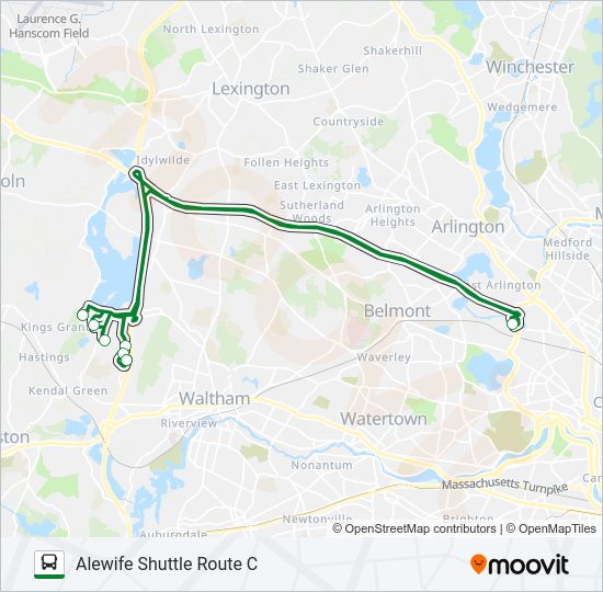 ALEWIFE SHUTTLE ROUTE C Bus Line Map