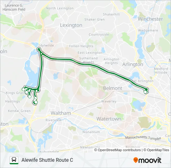ALEWIFE SHUTTLE ROUTE C Bus Line Map