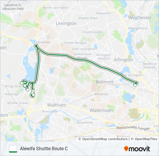 ALEWIFE SHUTTLE ROUTE C bus Line Map