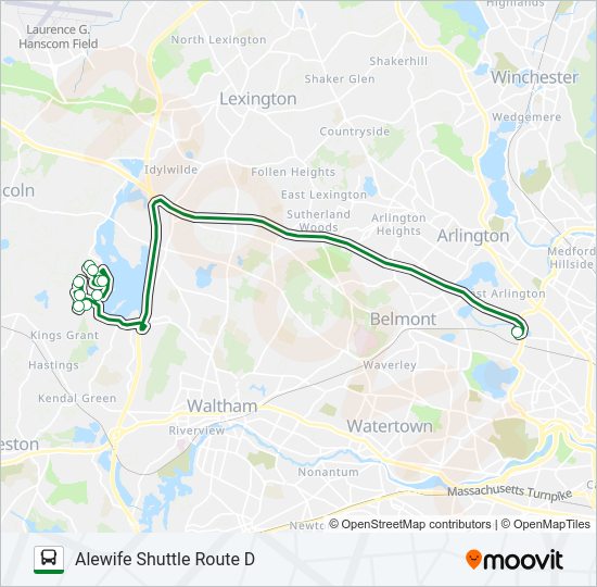 ALEWIFE SHUTTLE ROUTE D Bus Line Map
