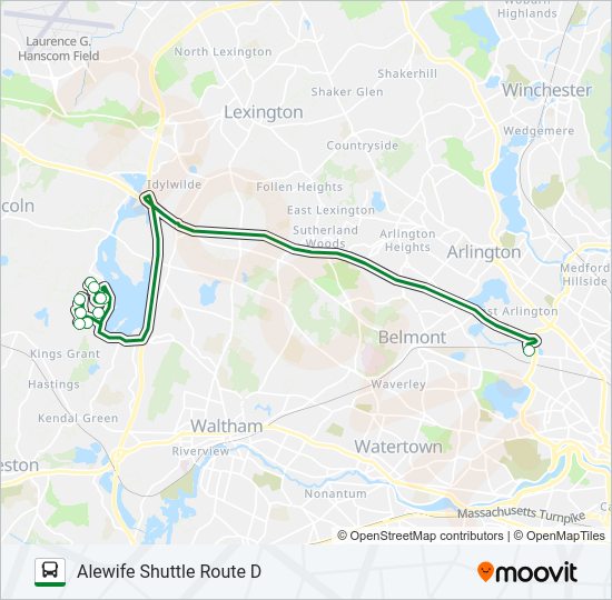 ALEWIFE SHUTTLE ROUTE D Bus Line Map