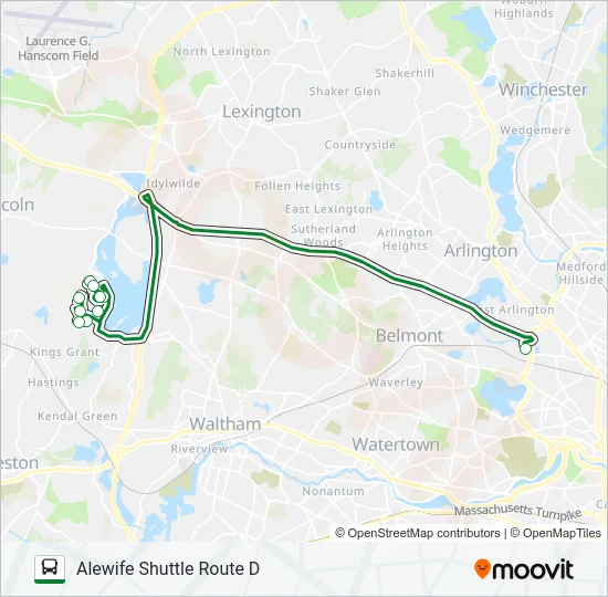 ALEWIFE SHUTTLE ROUTE D Bus Line Map