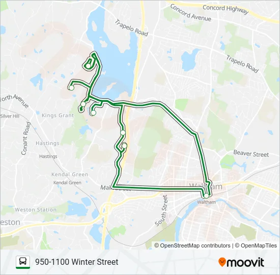 WALTHAM SHUTTLE ROUTE B Bus Line Map