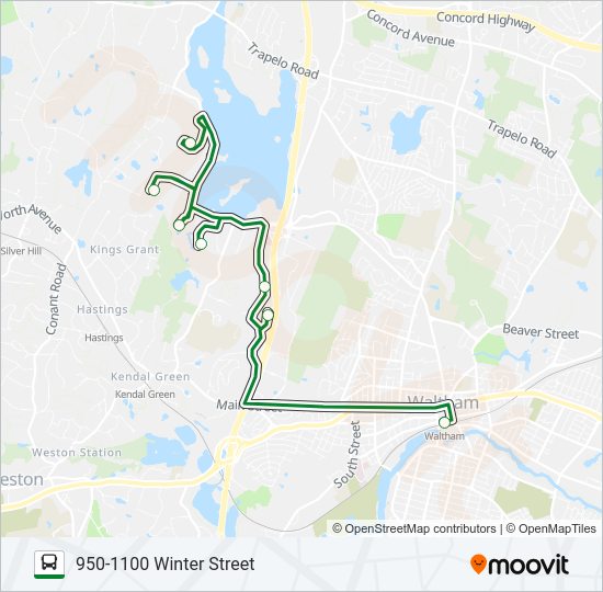 WALTHAM SHUTTLE ROUTE B Bus Line Map