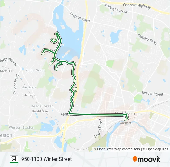 WALTHAM SHUTTLE ROUTE B Bus Line Map