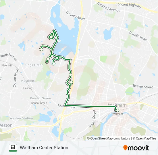 WALTHAM SHUTTLE ROUTE B Bus Line Map