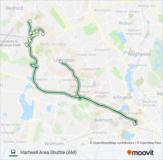 HARTWELL AREA SHUTTLE (AM) Bus Line Map