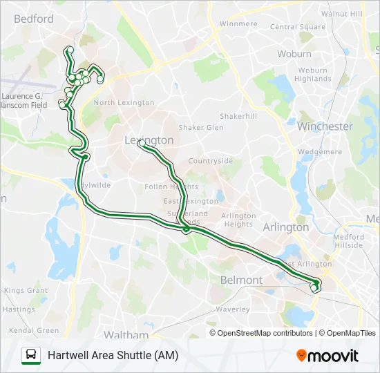 Mapa de HARTWELL AREA SHUTTLE (AM) de autobús