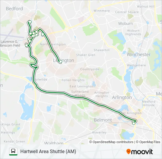 HARTWELL AREA SHUTTLE (AM) Bus Line Map